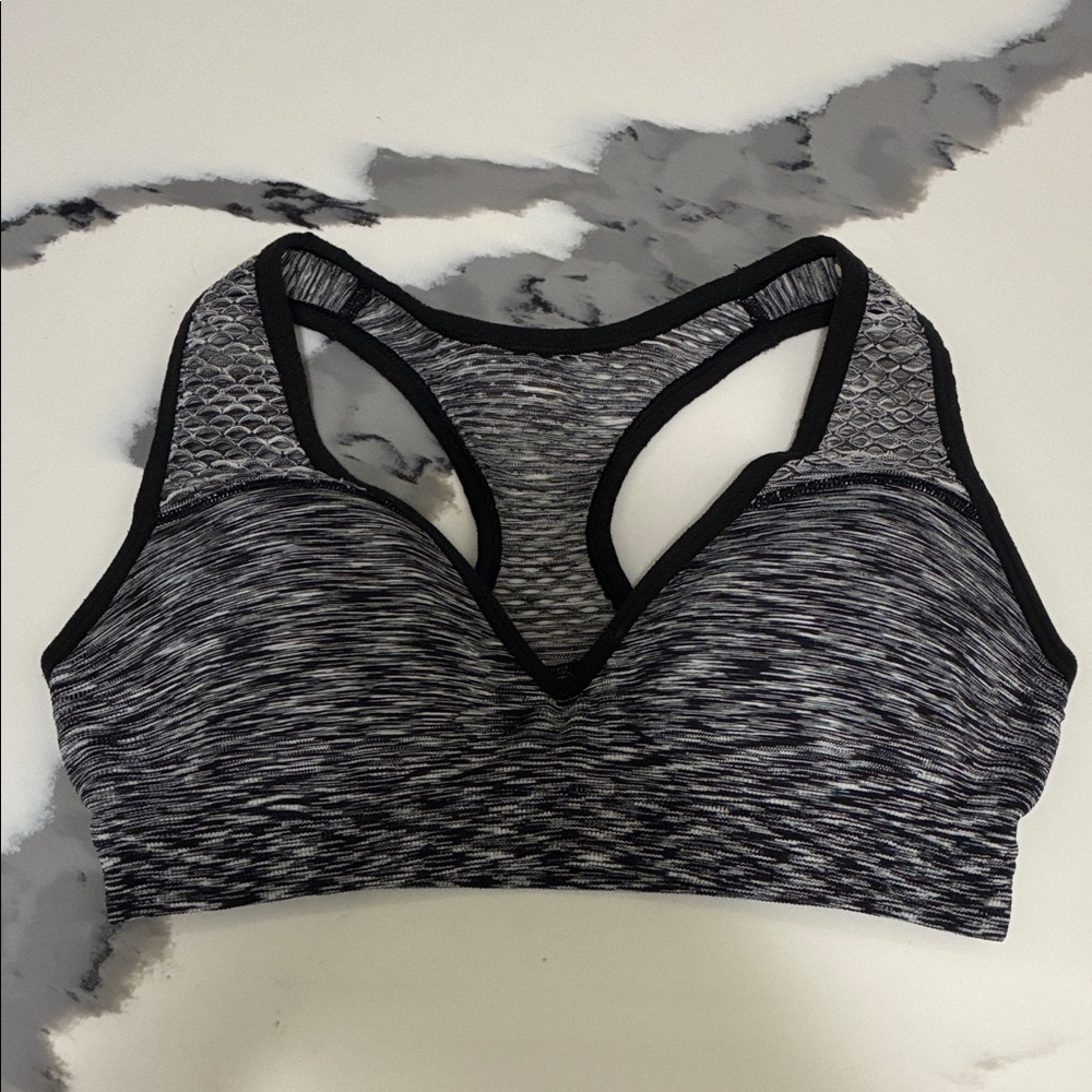 PINK Victoria's Secret Black and Gray Sports Bra with Padding